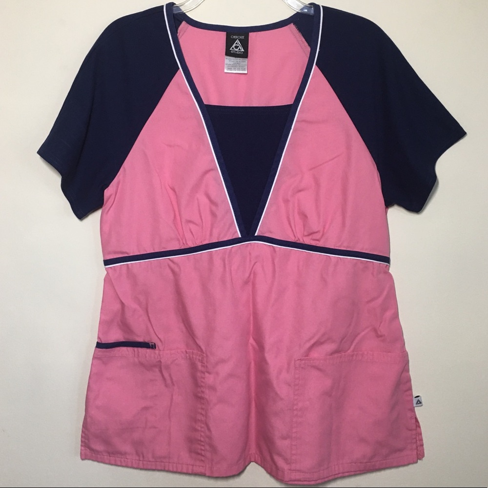 Cherokee Studio Scrub Top in Pink - Size M
